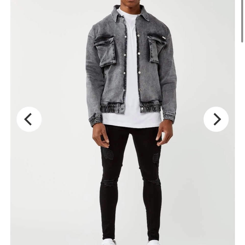 LEGEND LONDON - UTILITY DENIM JACKET - WASHED GREY - XL NWT